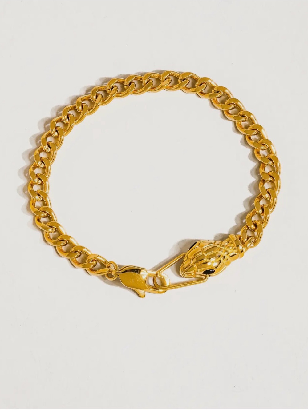 Gold Snake Head Chain Bracelet for Women